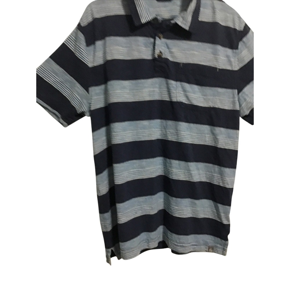 The North Face Polo Shirt Mens Large Blue Striped Short Sleeve Pocket Gorpcore - Picture 8 of 10